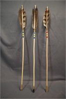 Three traditional made arrows Wayne young +