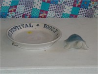Clay City Pottery turtle & dish