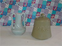Pottery vase & cookie jar
