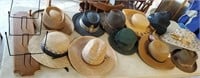 11 hats and hat rack