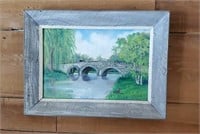 Amish Oil on canvas painting signed Drennen 68 -