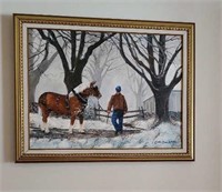 1992 Dana D Mitteer painting - haflinger horse