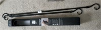 2 wrought iron curtain rods & room darkening