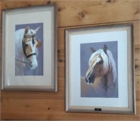 Pair of Waickman horse pastels dated 1994