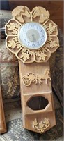 Carved wooden horse clock