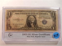 1935 $1 Silver Certificate Blue Seal, PCS slab