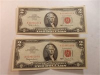 1963 U.S. Note, Red Seal x2