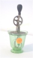 Green Depression Hand Crank Mixer