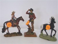 Cowboy, Cowgirl, Horse Figurines