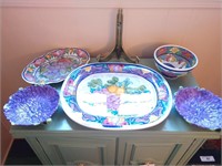 Purple Themed Decorative Plates and Bowls