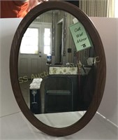 Oak oval wall mirror (New in box)