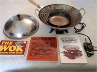 Farberware Wok and 3 Cookbooks