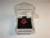 Sterling Silver Ring Orange