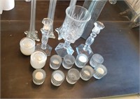 Assorted Glass Vases & Candle Holders