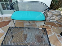 Wrought Iron Bench and Table