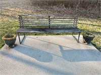 Large Park Bench and 2 Planters