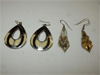 Abalone Shell Earrings x2 ( one Alpaca Mexico)