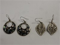 Abalone Shell Earrings x2 Alpaca Mexico