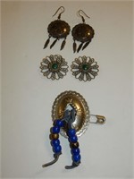Concho Earrings x2 and Concho Bracelet