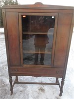 GORGEOUS ANTIQUE WALNUT CHINA CABINET