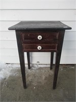 NICE ANTIQUE 2 DRAWER TABLE 18X16X28 INCHES