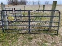 10’ metal gate with hard steel wire panel.