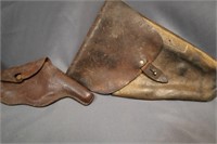 Lot of early leather holsters