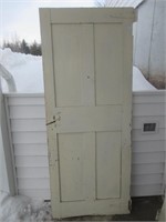 VINTAGE WHITE PAINTED WOODEN DOOR 30X74 INCHES