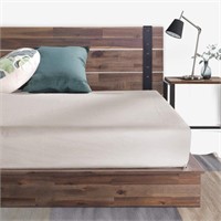 Metal and Wood Platform Bed Frame King