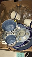 Misc lot of dishes & glassware.