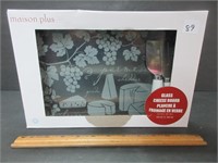 LOVELY GLASS CHEESE BOARD - NEW