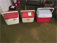 (4) Small Coolers