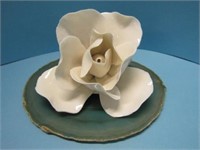 Porcelain Rose & Geode Slice