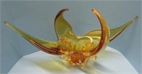 Art Glass Amber Coloured Bowl