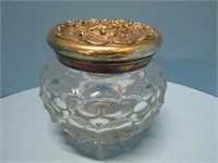 Antique Silverplate Glass Jar