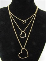 Gold Tone Heart Necklaces