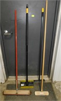 Lot of (4) Push Brooms