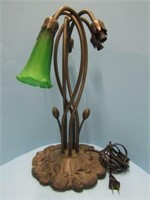 Bronze Tone Art Nouveau Table Lamp