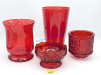 Variety of Red Glassware