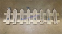 Picket Fence Wall Hanging w/ Hooks (49 x 14)