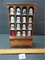 NICE COLLECTION OF CHINA THIMBLES + RACK