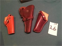 (3) Leather Gun Holsters