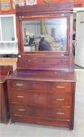 Antique Dresser & Mirror (74 x 40 x 18)