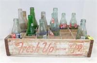 Vintage 7 Up w/ Misc. Bottles (18 x 12 x 4)