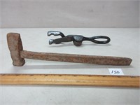 HAND FORGED HAMMER + UNIQUE TOOL