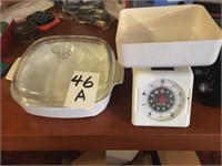 Kitchen Scale & Corning Casserole Bowl W/ Lid