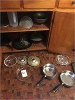 Misc Cookware & Glass in (3) Cabinets