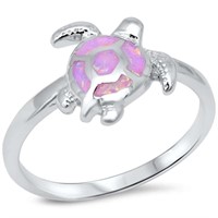Pink Opal Turtle Ring