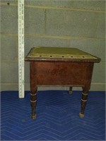 Antique Stool With Storage Compartment