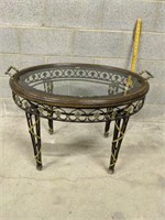 Iron Base Glass Tray Top Table